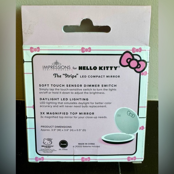 Hello Kitty LED Compact Mirror & 12 pc Make Up Sponge Set by Expressions - Picture 4 of 10